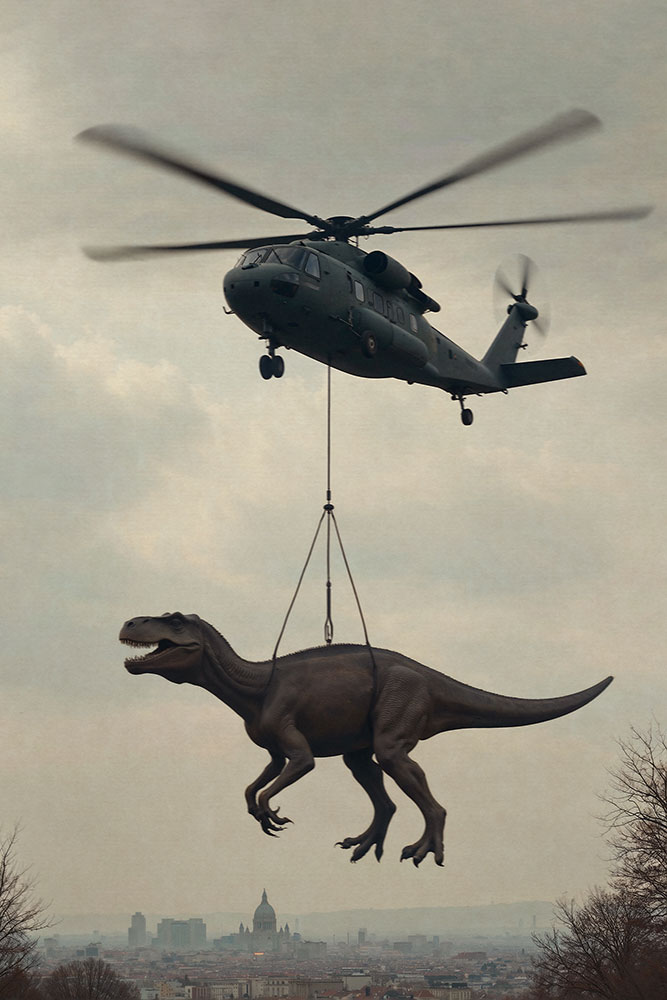 © JOAN FONTCUBERTA, Dinosaurios en Palacio #IV, 2025